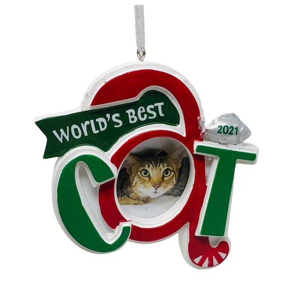 Hallmark Other - Hallmark 2021 Christmas Tree Ornament World's Best Cat Photo Frame